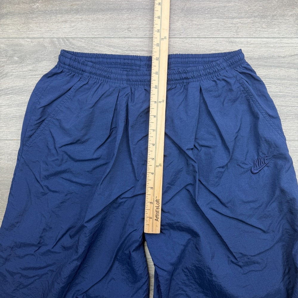 Nike Track Pants Mens Medium Blue Baggy Woven Windbreaker Ankle Zip Swoosh Y2K - Picture 12 of 14